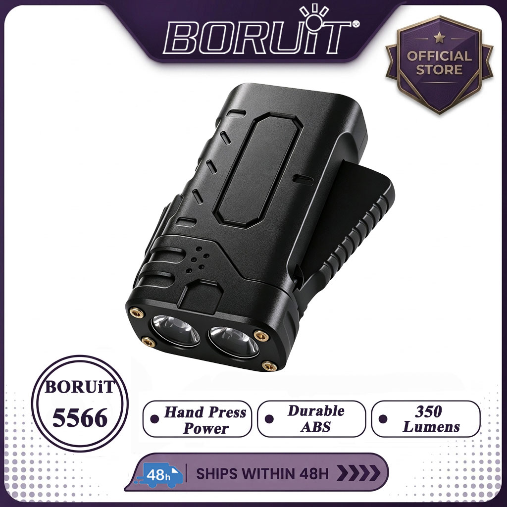 Outdoor Lighting Black - BORUIiT Handkruk EDC LED-zaklamp Type-C Oplaadbare