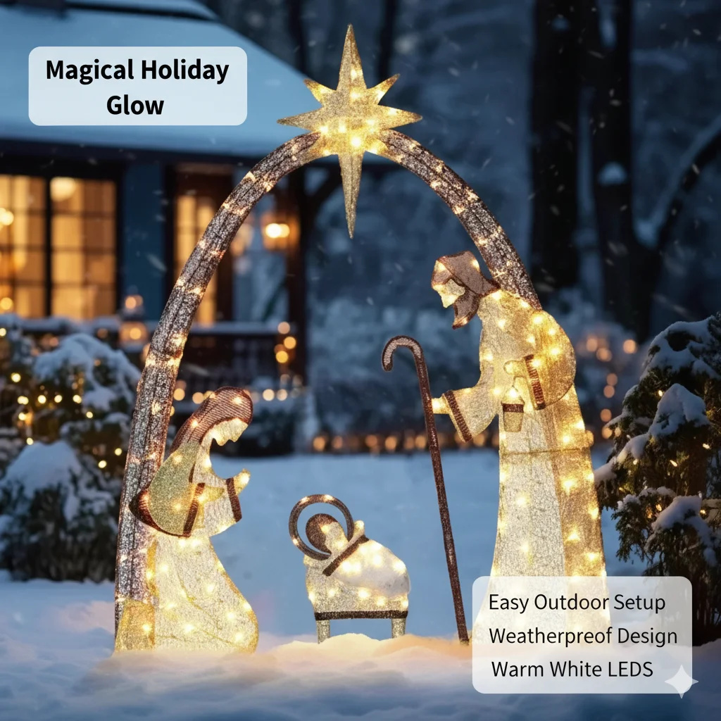 5,5FT kerststal buitendecor me - Outdoor Lighting Effects recensie en prijs